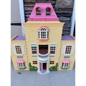 Fisher-Price Loving Family Grand Dollhouse Yellow Victorian Fold Out Toy 74670